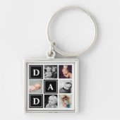 Pap Black Custom Photo Collage Sleutelhanger (Voorkant)