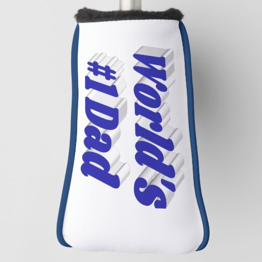 Pap blauwe tekst golfheadcover (Draai 90)