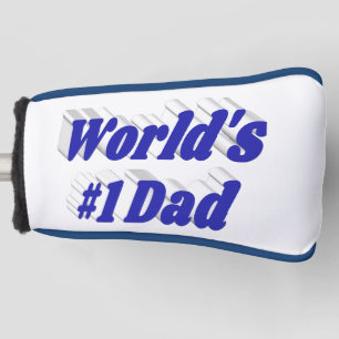 Pap blauwe tekst golfheadcover