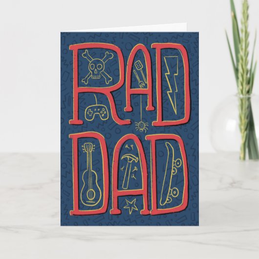 Pap Blue Doodle Vaderdag Wenskaart Kaart (Voorkant)