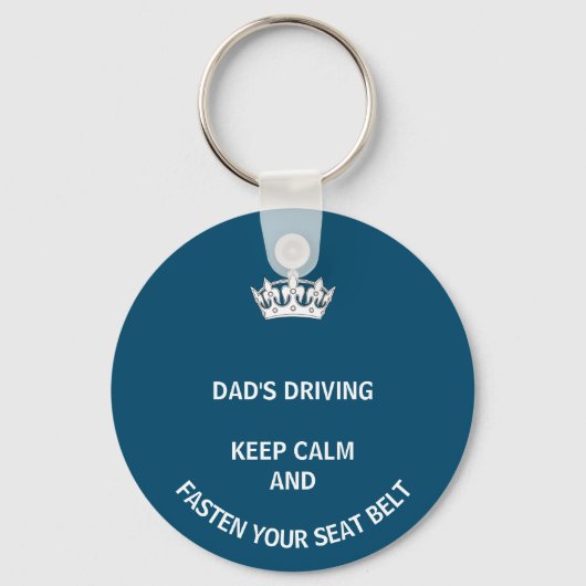 Pap Blue Keep Calm Vaderdag Sleutelhanger (Voorkant)