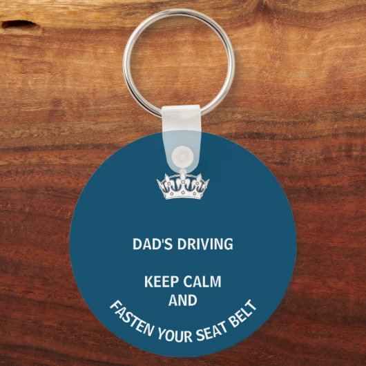 Pap Blue Keep Calm Vaderdag Sleutelhanger (Voorkant)