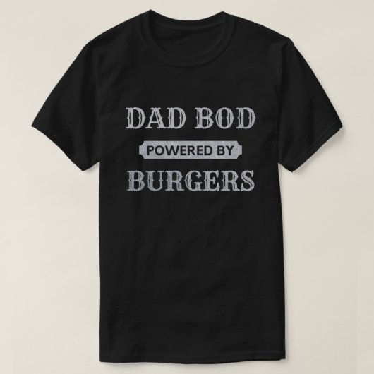 Pap Bod aangedreven door Burgers Glitter T-shirt (Design voorkant)