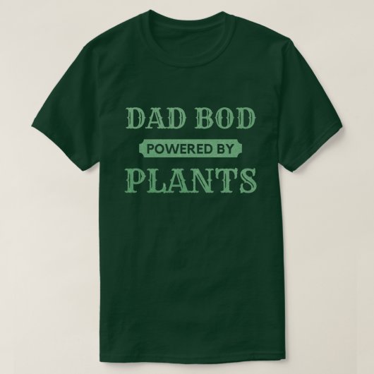Pap Bod met Planten Glitter T-Shirt (Design voorkant)