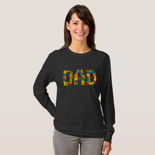 Pap Brick Builder Blokken Master Builder vaders D T-shirt (Voorkant volledig)