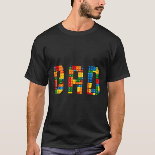 Pap Brick Builder Funny Blocks Master Builder Mann T-shirt (Voorkant)