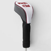Pap burgundy-tekst golfheadcover (Schuin)