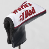 Pap burgundy-tekst golfheadcover (3/4 voorkant)