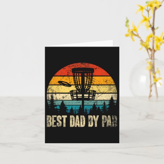 Pap By Par Disc Golf Funny Dad Vaders Day Kaart (Gele Bloem)