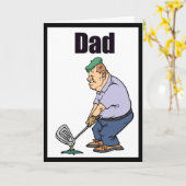 Pap Cartoon Golfer 2 Happy Vaderdag Kaart (Gele Bloem)