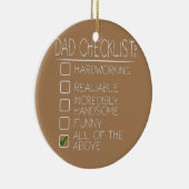 Pap Checklist Funny Happy Fathers Day Keramisch Ornament (Rechts)