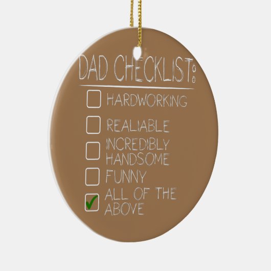 Pap Checklist Funny Happy Fathers Day Keramisch Ornament (Rechts)