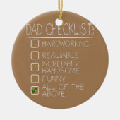 Pap Checklist Funny Happy Fathers Day Keramisch Ornament (Voorkant)