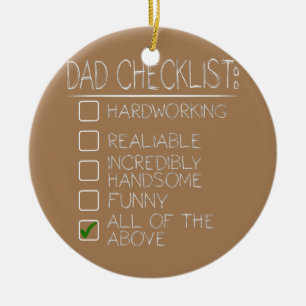 Pap Checklist Funny Happy Fathers Day Keramisch Ornament
