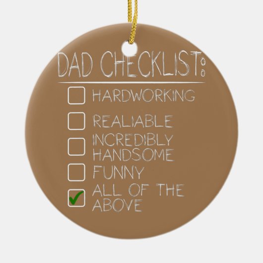 Pap Checklist Funny Happy Fathers Day Keramisch Ornament (Voorkant)