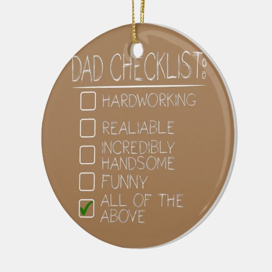 Pap Checklist Funny Happy Fathers Day Keramisch Ornament (Links)