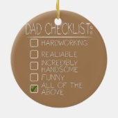 Pap Checklist Funny Happy Fathers Day Keramisch Ornament (Achterkant)