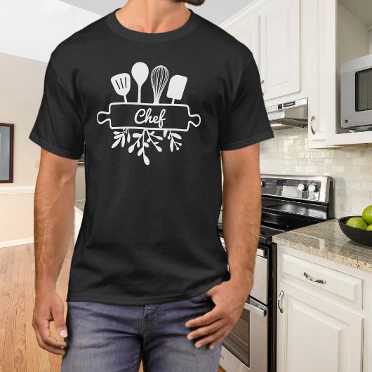 Pap Chef Kitchen Utensil en Greenery T-shirt