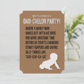Pap-chelor, Dadchelor, Party Invitation, Manly Man Kaart (Staand voorkant)