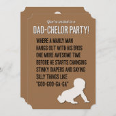 Pap-chelor, Dadchelor, Party Invitation, Manly Man Kaart (Voorkant / Achterkant)
