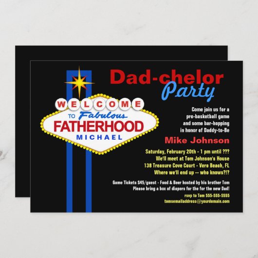 Pap-chelor-partij - Papa Diaper Keg-uitnodigingen Kaart (Voorkant / Achterkant)