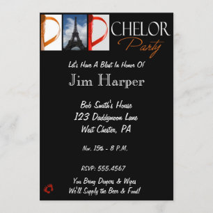 Pap-chelor Party nodigt uit tot alfabet fotografie Kaart