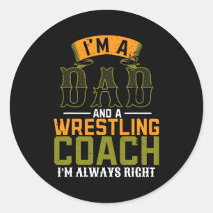 Pap Coach Vaderdag Wrestler papa Ronde Sticker