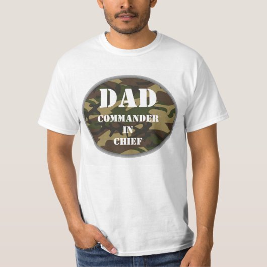 Pap, Commandant in Chief Camo Militaire Vader T-shirt (Voorkant)