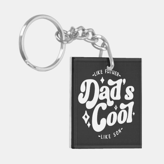 Pap Cool Funny Pap (Matches Son's Cooler) Sleutelhanger (Voorkant Links)