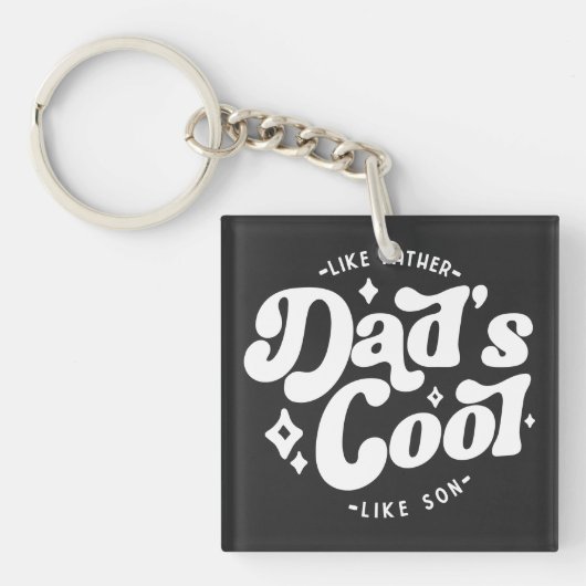 Pap Cool Funny Pap (Matches Son's Cooler) Sleutelhanger (Voorkant)