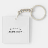 Pap Cool Funny Pap (Matches Son's Cooler) Sleutelhanger (Achterkant)