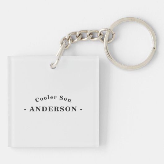 Pap Cool Funny Pap (Matches Son's Cooler) Sleutelhanger (Achterkant)