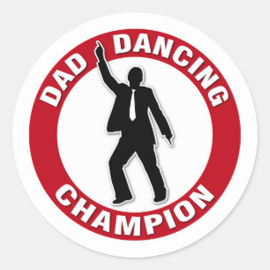 Pap Dansende Champion - Funny Vaderdag Ronde Sticker