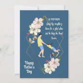 Pap Daughter Bonding Happy Fathers Day Quote Flora Feestdagenkaart (Voorkant)
