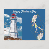 Pap Daughter Bonding Lighthouse Happy Vaderdag Feestdagenkaart (Voorkant)
