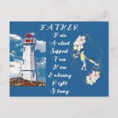 Pap Daughter Bonding Lighthouse Vaderdag Quote Briefkaart (Voorkant)