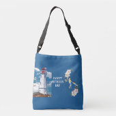 Pap Daughter Bonding Lighthouse Vaderdag Quote Crossbody Tas (Achterkant)