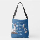 Pap Daughter Bonding Lighthouse Vaderdag Quote Crossbody Tas (Voorkant)