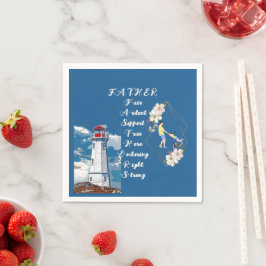 Pap Daughter Bonding Lighthouse Vaderdag Quote Servet