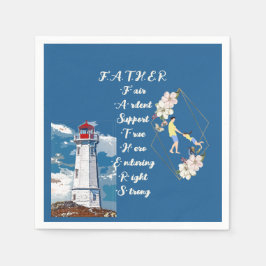 Pap Daughter Bonding Lighthouse Vaderdag Quote Servet