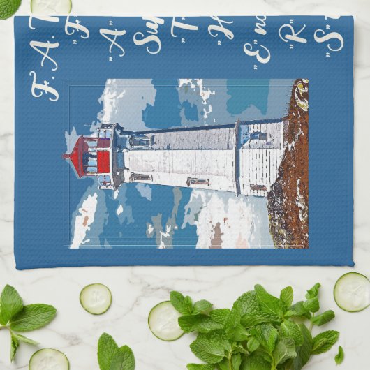 Pap Daughter Bonding Lighthouse Vaderdag Quote Theedoek (Gevouwen)