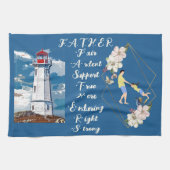 Pap Daughter Bonding Lighthouse Vaderdag Quote Theedoek (Horizontaal)