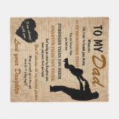 Pap Daughter Father Day Fleece Deken (Voorkant (Horizontaal))