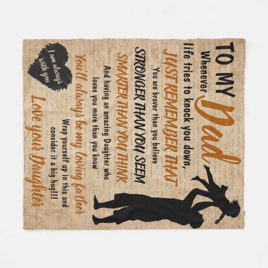 Pap Daughter Father Day Retro Fleece Deken (Voorkant (Horizontaal))