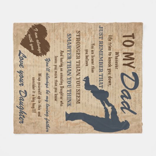 Pap Daughter Father Day Retro  Fleece Deken (Voorkant (Horizontaal))