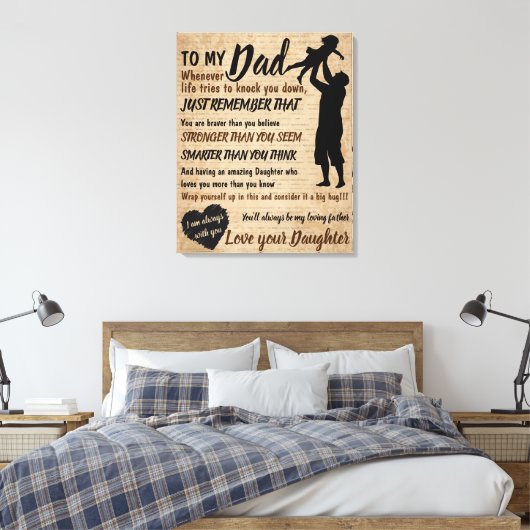 Pap Daughter Father Day Retro Gift voor hem Canvas Afdruk (Insitu (Slaapkamer))