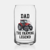 Pap de boerenlegende rode tractor grappige apparat blikvorm glas (Achterkant)