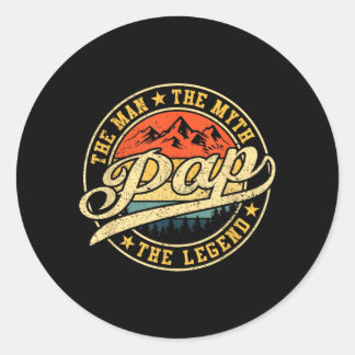 Pap De Eén En Enige De Legende Shirt Grappig Ronde Sticker