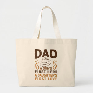 Pap - De eerste held van de zoon, de eerste liefde Grote Tote Bag