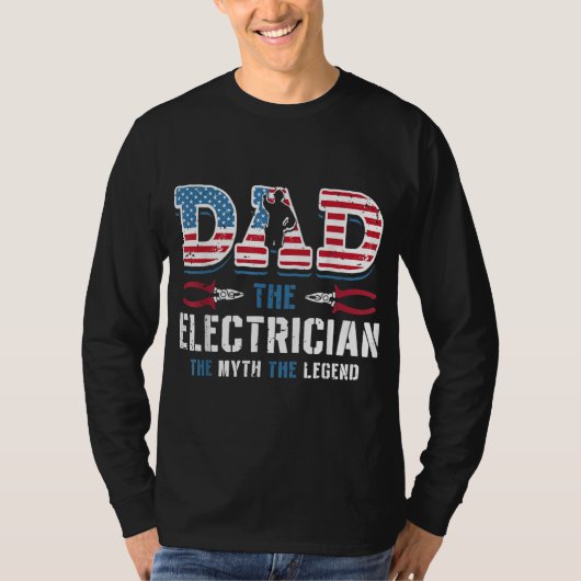 Pap de elektricien de mythe de legende vader's D T-shirt (Voorkant)